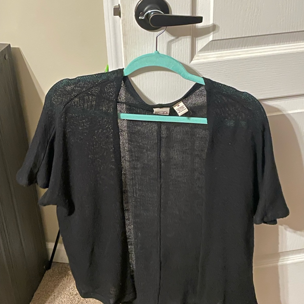 Mudd Black Mesh Cardigan